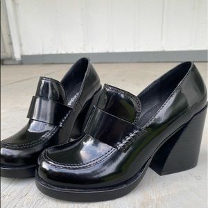 Jeffrey Campbell Black Platform Loafers